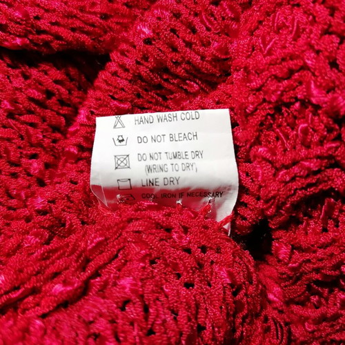Ruixingdili knitted long-sleeve blouse used, red, size XL