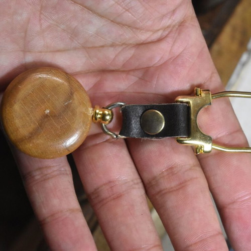 Volvo vintage wooden car keychain used