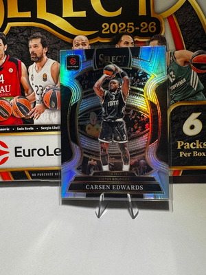 2025-26 Panini Select Euroleague Carsen Edwards Silver Prizm карта нова
