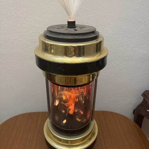 Rare table lamp used with rotating internal feature