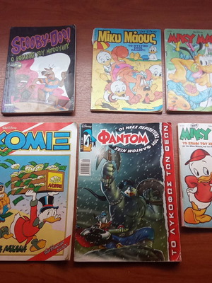 Comic magazines used, pack of 6 with Mickey Mouse, Scooby Doo, Fantom