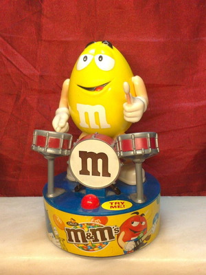 M&Ms Mechanical Figure Playing Drums Like New