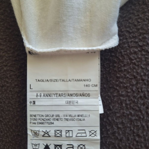 Benetton kids t-shirt 140 cm like new, white