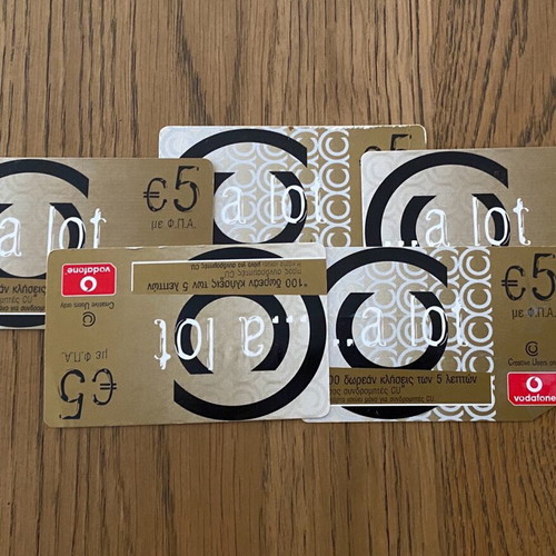 Phone time recharge cards used, pack of 200