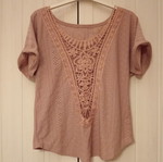 Spring blouse with lace, pink