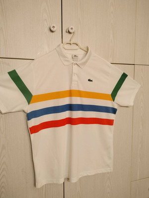 Lacoste pique size XXL like new, white and turquoise