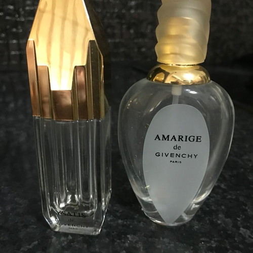 Givenchy Amarige & Ysatis empty perfume bottles like new, collectible