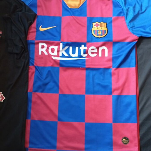 Set of 5 football jerseys including PSG, AC Milan, Barcelona, Toronto FC