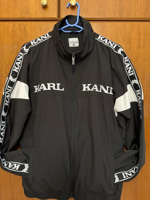 Karl Kani Track Jacket μεταχειρισμένο, μέγεθος Μ, μαύρο με μικρό σκίσιμο