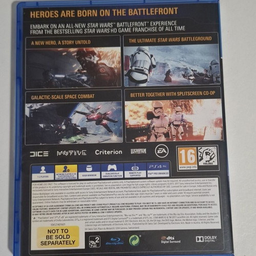 Star Wars Battlefront II PS4 game used