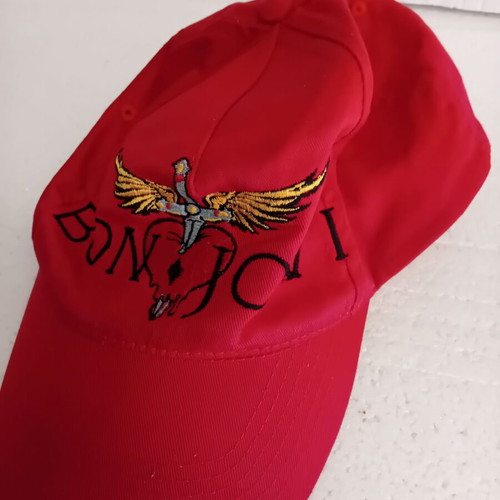 Bon Jovi Red Embroidered Baseball Cap like new