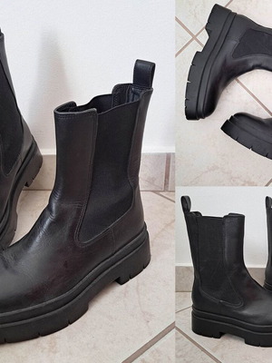 Zara boots 100% genuine leather black No37 like new