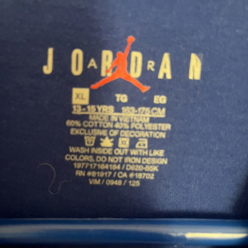 Jordan kids t-shirt XL (13-15) like new, blue