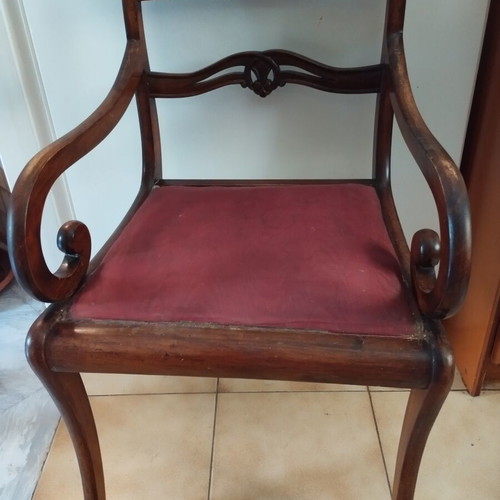 Vintage Regency style armchairs set of 2, used, mahogany wood