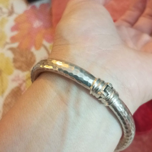 Lalaounis A21 925 750 bracelet used, vintage hammered with 18k gold