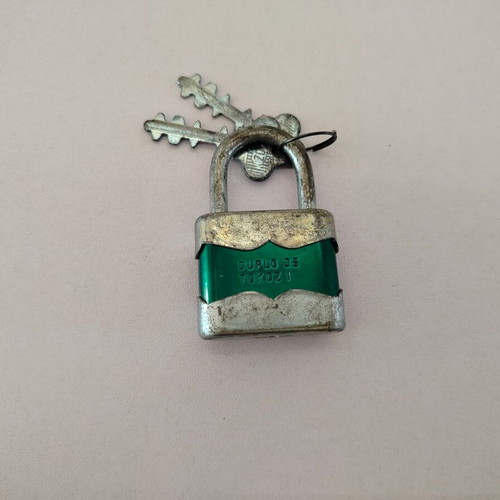 Duplo 35 Tokoz1 vintage padlock with keys, made in Czechoslovakia