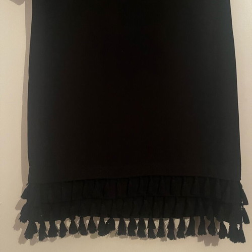 Zara dress with fringes at hem like new, black XS