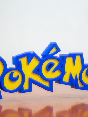 3D printed Pokemon logo letters 29cm new