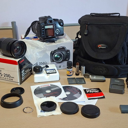 Canon EOS 350D Kit with 2 Lenses and Professional B+W IR Filter like new