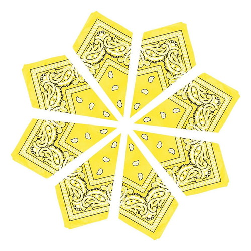 Bandana hip hop scarf yellow cotton 55x55 cm new
