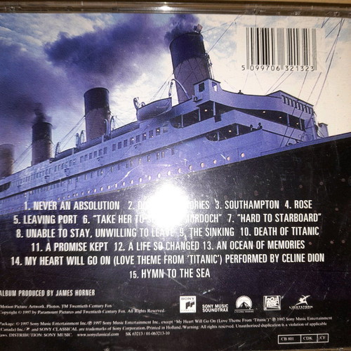 Titanic soundtrack CD used, 1997