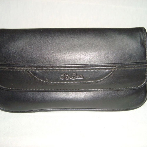 Big Ben pipe case for two pipes and tobacco, like new, genuine leather