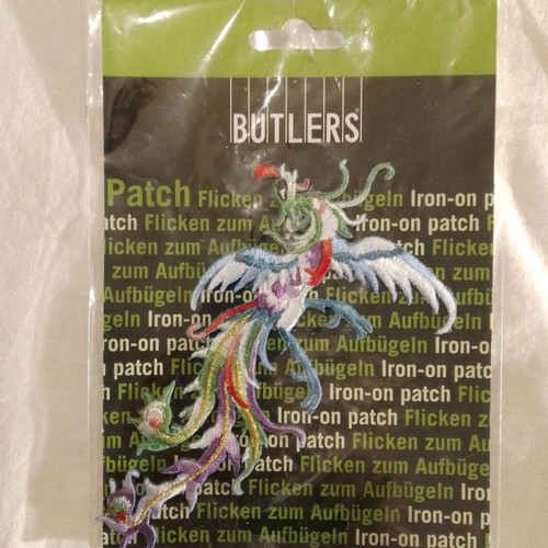 Butlers dragon iron-on patch for fabric new