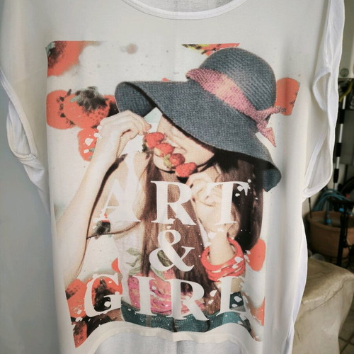 T-shirts used, pack of 3, medium size, white and multicolor