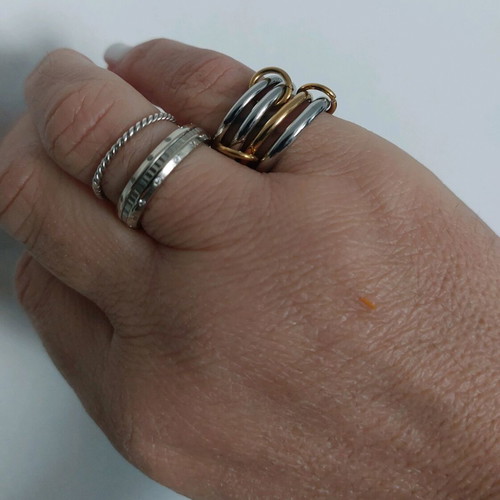 Ring No16 new, stainless steel, gold and silver colors