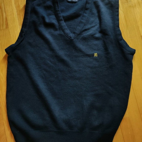 Blue dark wool vest new, size L-XXL