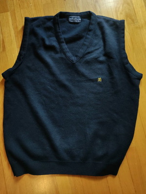Blue dark wool vest new, size L-XXL