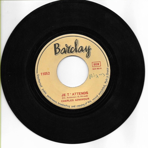 Charles Aznavour single record used, Pop 1964