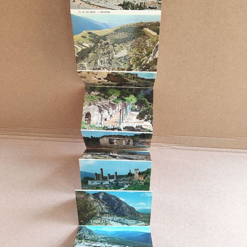 Vintage Delphi postcard block, Editions Hannibal, 1987