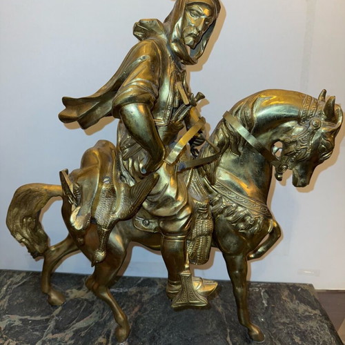 Bronze and marble sculpture used