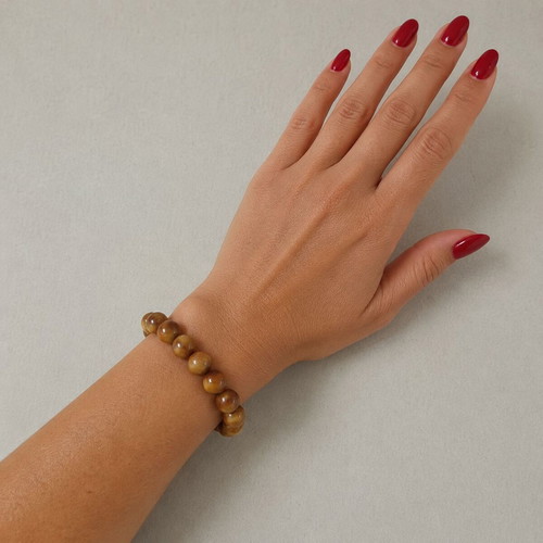 Handmade bracelet with tiger eye stones new, brown and gold