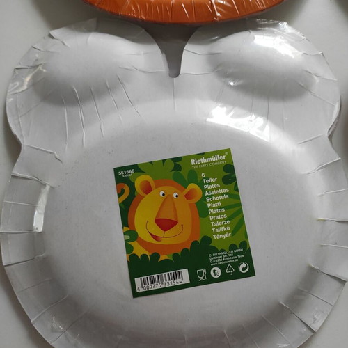 Riethmuller plates and balloons new, 4 packs of 6 plates and 2 balloons