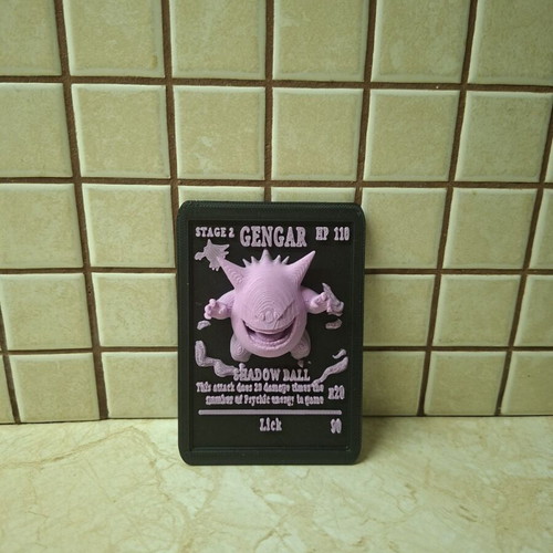 3D Printed Gengar Card New, Biodegradable PLA Material
