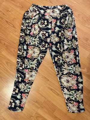 Salvari pants size L like new, colorful, breathable elastic