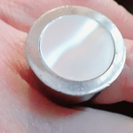 Silver 925 statement ring with mother of pearl used, 28gr