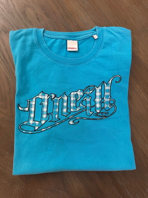 T-shirt O'neill blue with print like new, size S