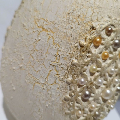 Porcelain Easter decorative egg handmade, 20 cm