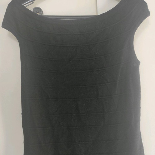 Golden Lady black mini dress medium with special back and smile neckline