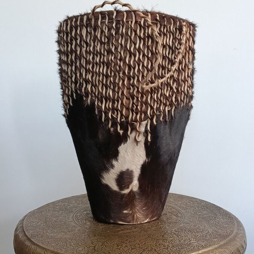 Tarambuka new African drum with natural animal skin and wooden body