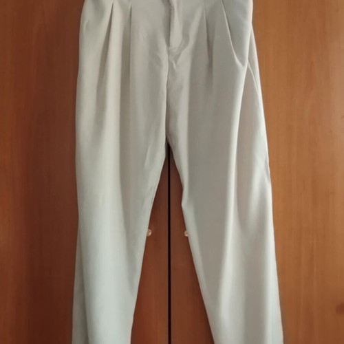Pleated pants like new, ivory, sizes L - XL