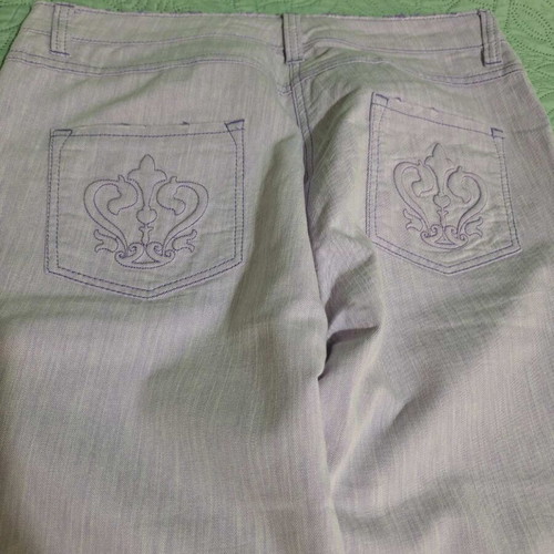 Passport women's lightweight jeans with topstitching in light purple