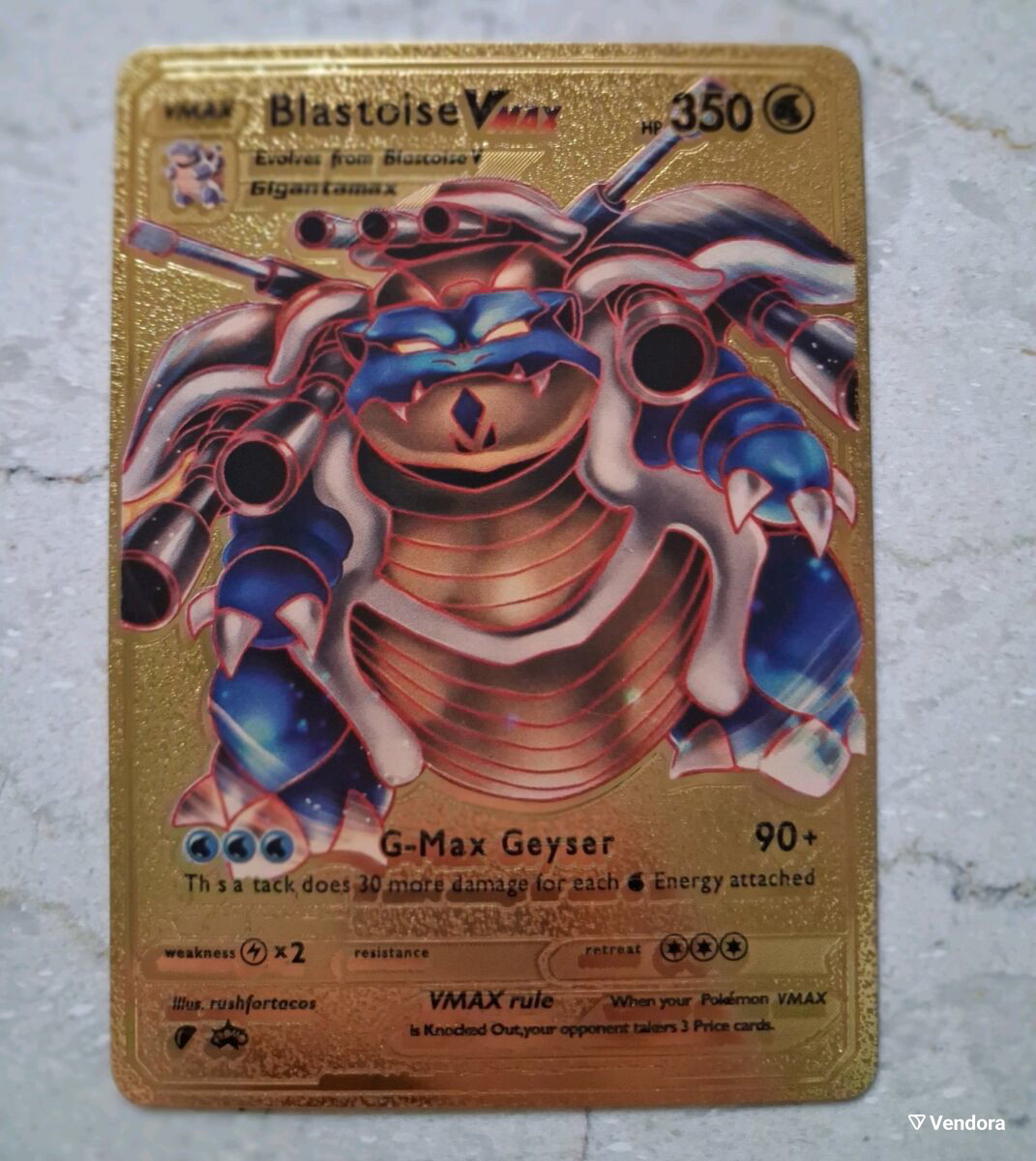 Metal Pokemon Blastoise VMAX Gold Card -  5,00 - Vendora.cy