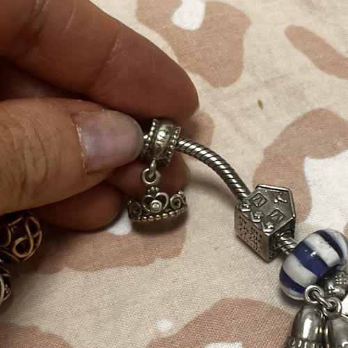 Pandora charm crown princess sterling silver 925 used