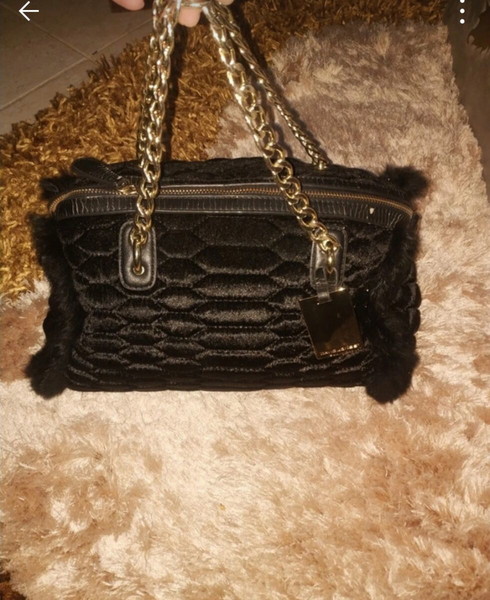 handbag David Jones black τσάντα χειρός χρυσό