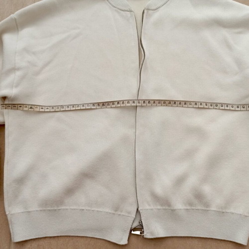 Mango knit bomber cardigan used, cream, size M