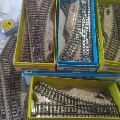 Marklin HO track lines used, approx. 180 pieces with metal base